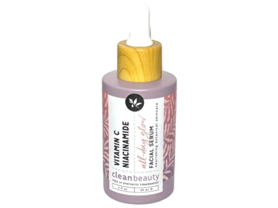 Clean Beauty All Day Glow Facial Serum, Vitamin C + Niacinamide, 2 fl oz/59 mL
