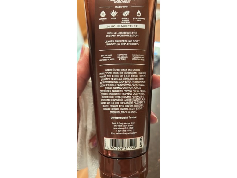 Bath & Body Works Body Cream, Chocolate Amber, Shea Butter Hyaluronic Acid, 8 oz/226 g