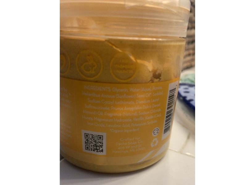 Pacha Soap Whipped Soap + Scrub, Vanilla Almond, 8 oz/227 g