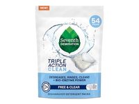 Seventh Generation Triple Action Clean Dishwasher Detergent Packs, Free & Clear, 30.2 oz/858 g, 54 Count - thumbnail 1