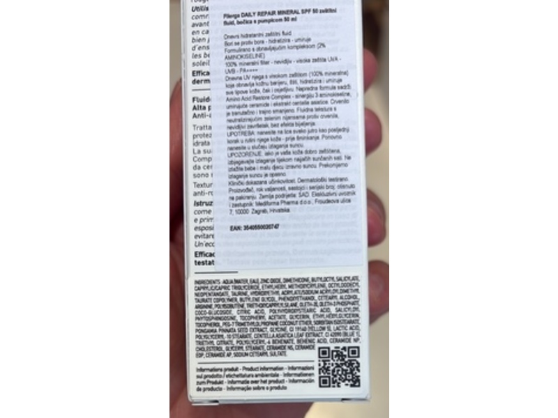 Filorga Daily Repair Mineral UV 50 Moisturizing Protective Fluid, SPF 50, 1.69 fl oz/50 mL