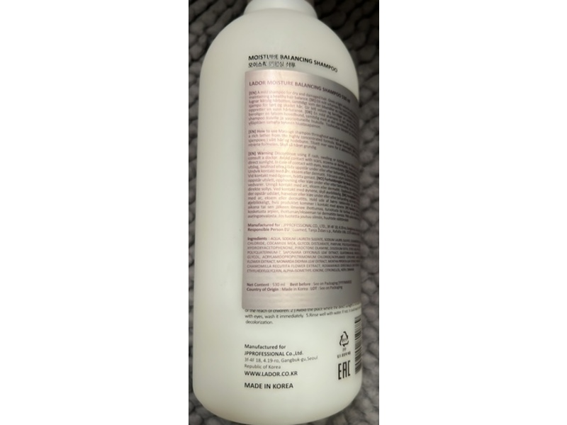 La'dor Moisture Balancing Shampoo, 17.9 fl oz/530 mL