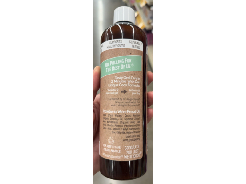 Dr. Ginger's Coconut Oil Mouthwash, Coconut Mint, 14 fl oz/414 mL