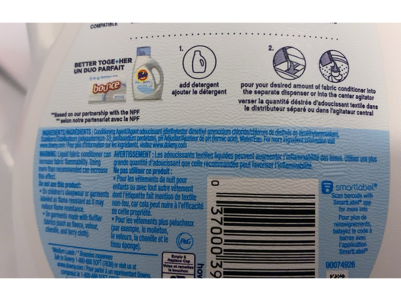 Downy Ultra Fabric Conditioner, Free & Gentle, 60 Loads, 51 fl oz