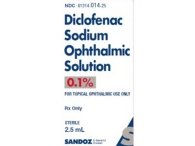Diclofenac Sodium Ophthalmic Solution 0.1%, 5 mL, Sandoz (Rx)