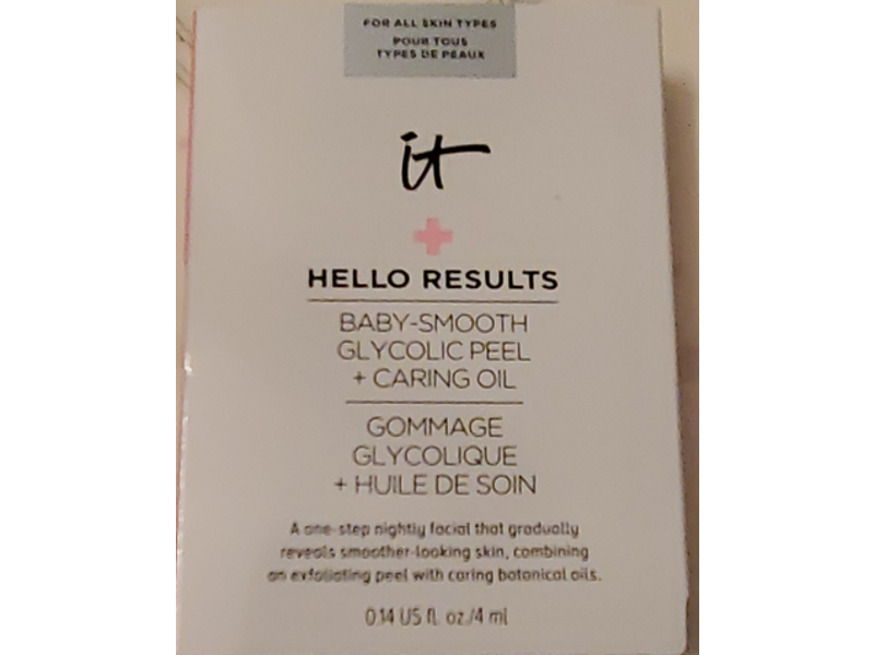 it Cosmetics Hello Results Baby Smooth Glycolic Peel + Caring Oil, 0.14 fl oz/4 mL