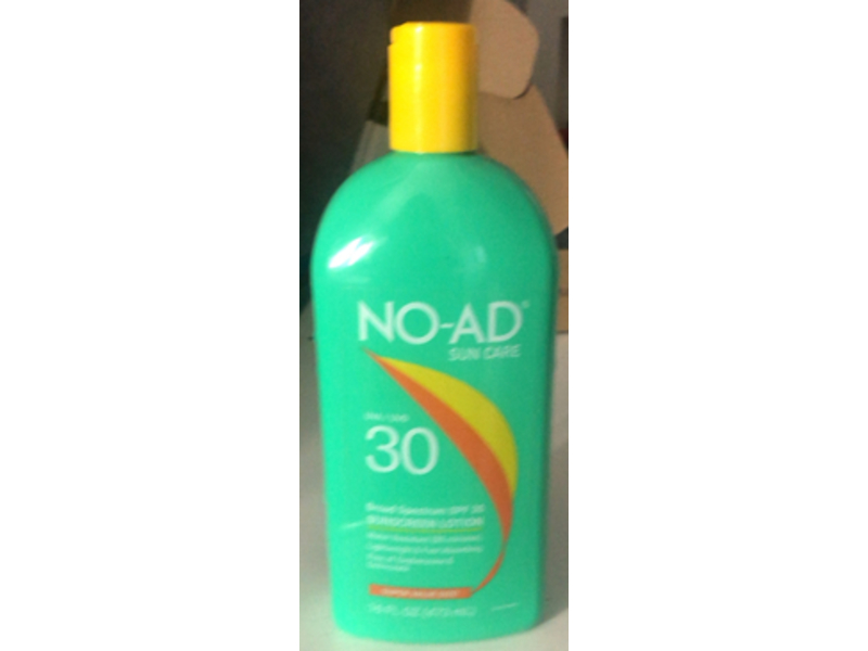 NO-AD Sunscreen Lotion, SPF 30, 16 fl oz/473 mL