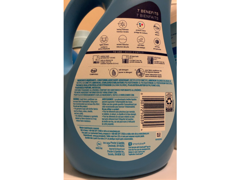 Downy Ultra 7 In 1 Fabric Conditioner, Cool Cotton, 105 Loads, 77 fl oz/2.3 L