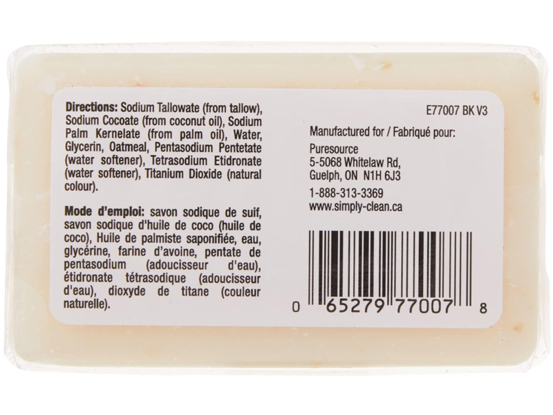 Simply Clean Skin Nourishing & Cleansing Soap, Oatmeal, 90 g