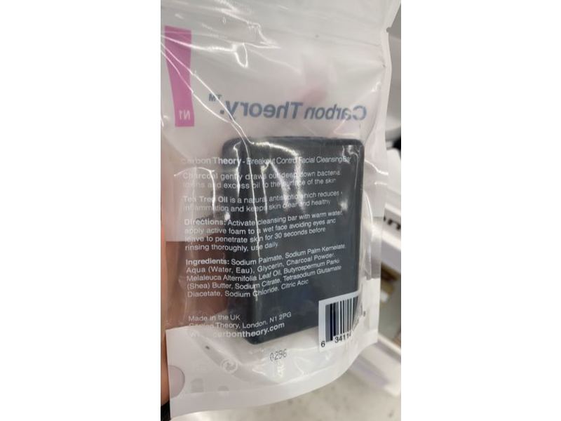 Carbon Theory Facial Cleansing Bar, Charcoal & Tea Tree Oil, 3.5 oz/100 g