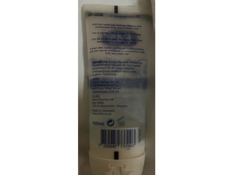 E45 Itch Relief Gel, 100 mL
