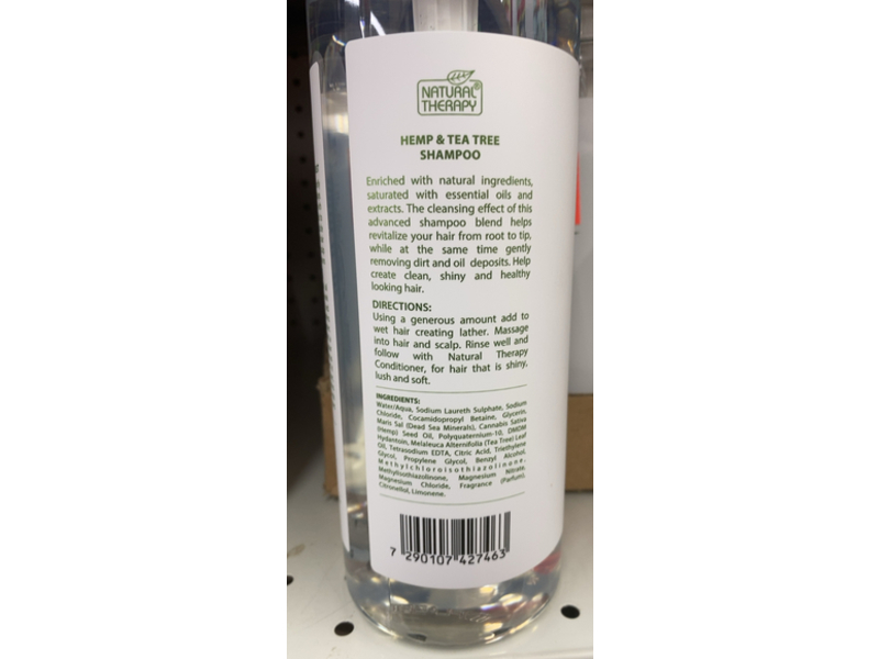 Natural Therapy Nourish & Protect Shampoo, Hemp Tea Tree, 33.8 fl oz/1000 mL