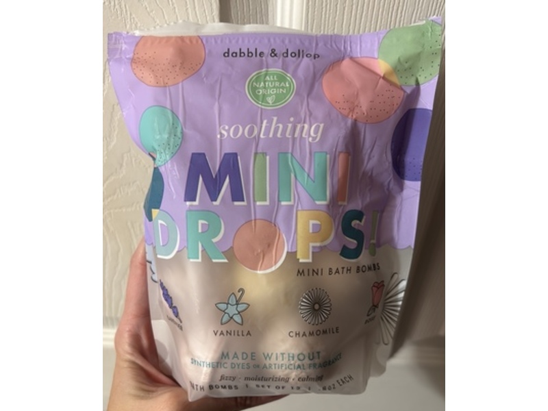 Dabble & Dollop Mini Drops, Soothing, Lavender + Vanilla + Chamomile + Rose, 0.8 oz, Pack Of 12