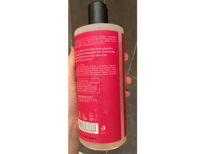 Urtekram Moisturizing Shampoo, Rose, 16.9 fl oz/500 mL
