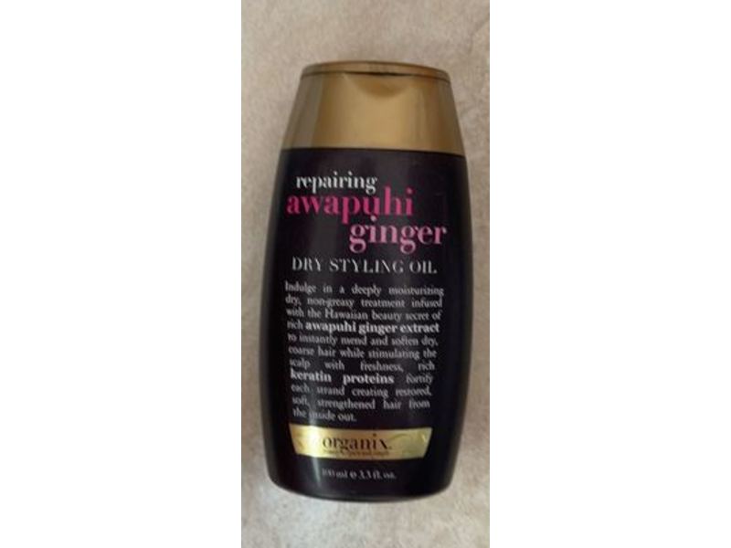 OGX Repairing Dry Styling Oil, Awapuhi Ginger, 3.3 fl oz/100 mL