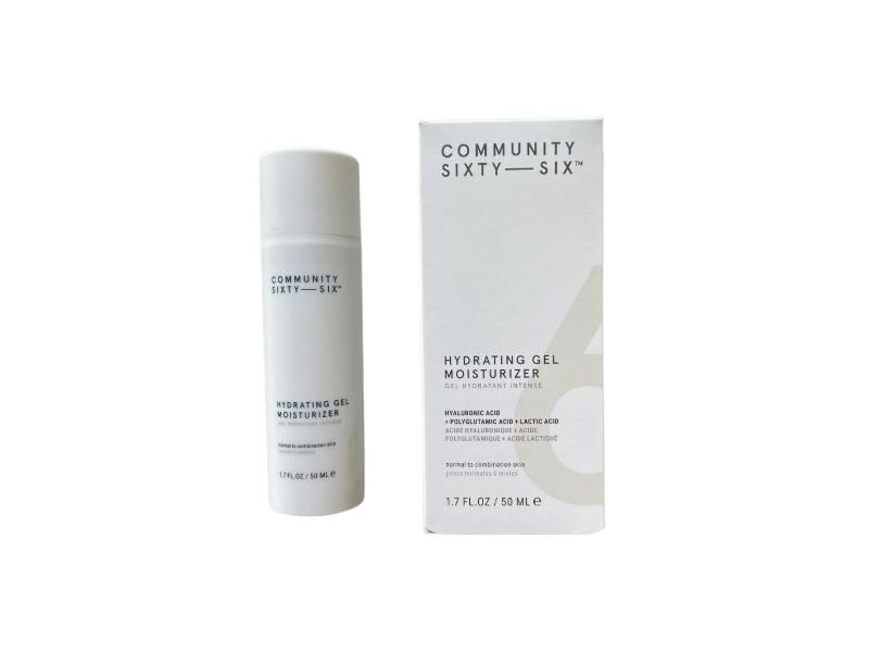 Community Sixty-Six Hydrating Gel Moisturizer, Hyaluronic Acid+Polyglutamic Acid+Lactic Acid, 1.7 fl oz/50 mL