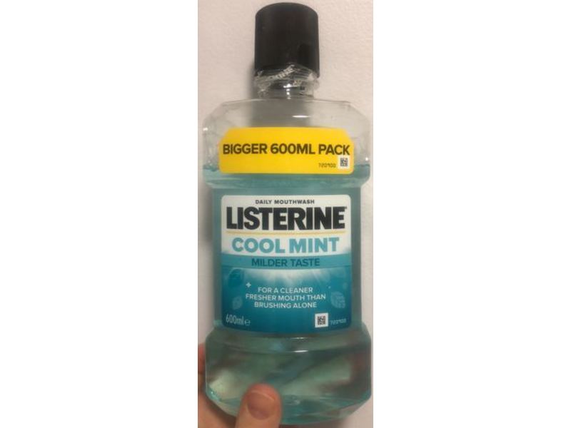 Listerine Daily Mouthwash, Cool Mint, Milder Taste, 600 mL