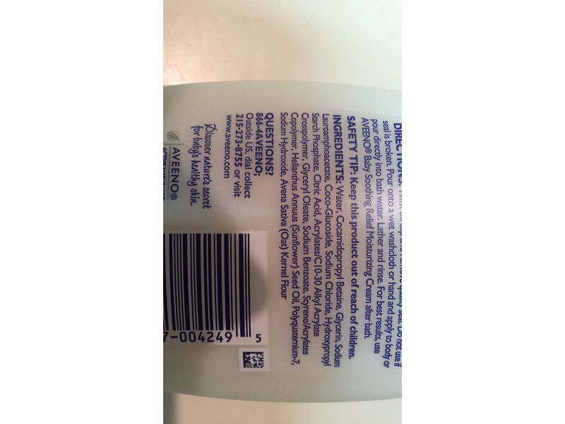 Aveeno Baby Creamy Wash Natural Oatmeal, Fragrance Free, 8 fl oz/236 mL