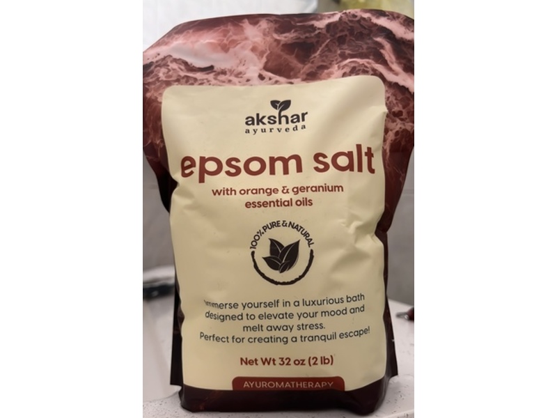 Akshar Epsom Salt, Orange & Geranium, 32 oz