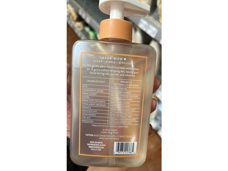 Native Toasted Hand Soap, Vanilla & Honey, 13 fl oz/384 mL