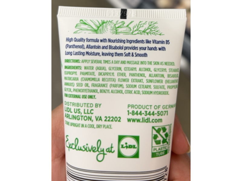 Cien Moisture Care Hand Cream, Pro Vitamin B5 & Chamomile Extract, 3.38 fl oz/100 mL