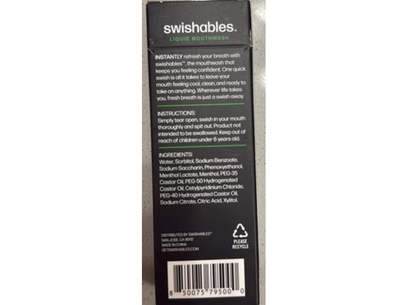 Swishables Liquid Mouthwash Sticks, Mint Nirvana, 0.34 fl oz/10 mL, 5 Count