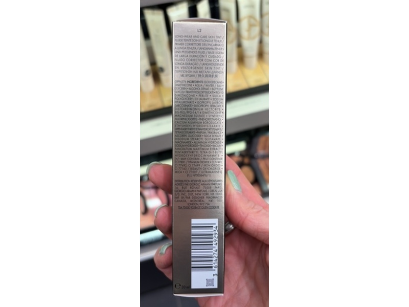 Giorgio Armani Luminous Skin Tint Foundation, L2, 1 fl oz/30 mL