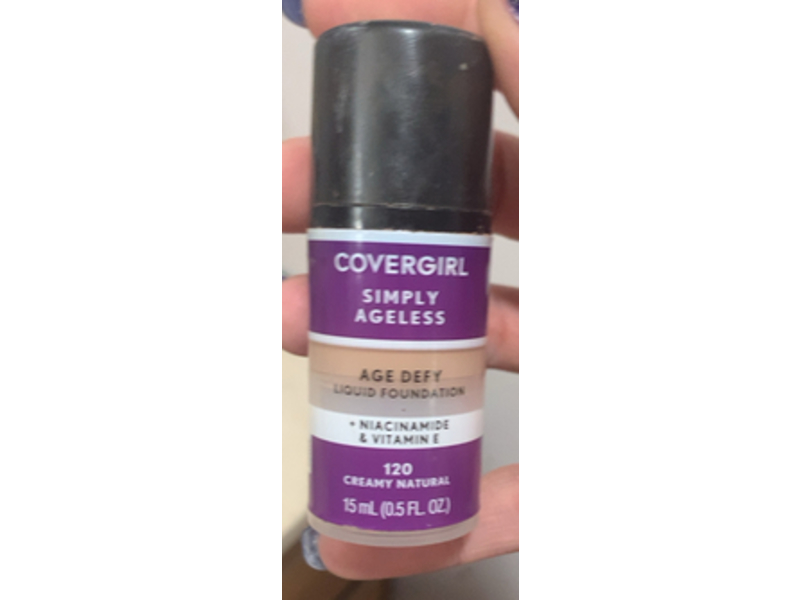 Covergirl Simply Ageless Age Defy Liquid Foundation, 120 Creamy Natural, 0.5 fl oz/15 mL