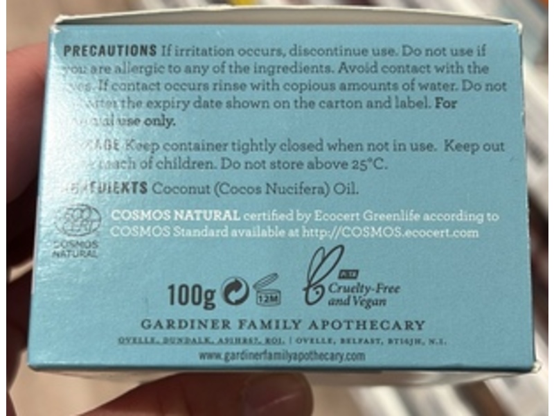 Gardiner Family Apothecary Ovelle Soothe & Repair Coconut Oil, 100 g