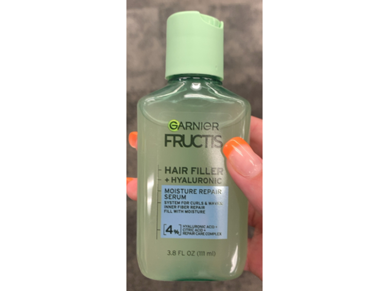 Garnier Fructis Hair Filler Moisture Repair Serum, Hyaluronic Acid + Citric Acid, 3.8 fl oz/111 mL