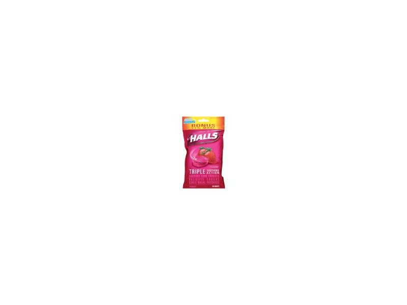 Halls Strawberry Bonus Coughs Drops, Pack of 3