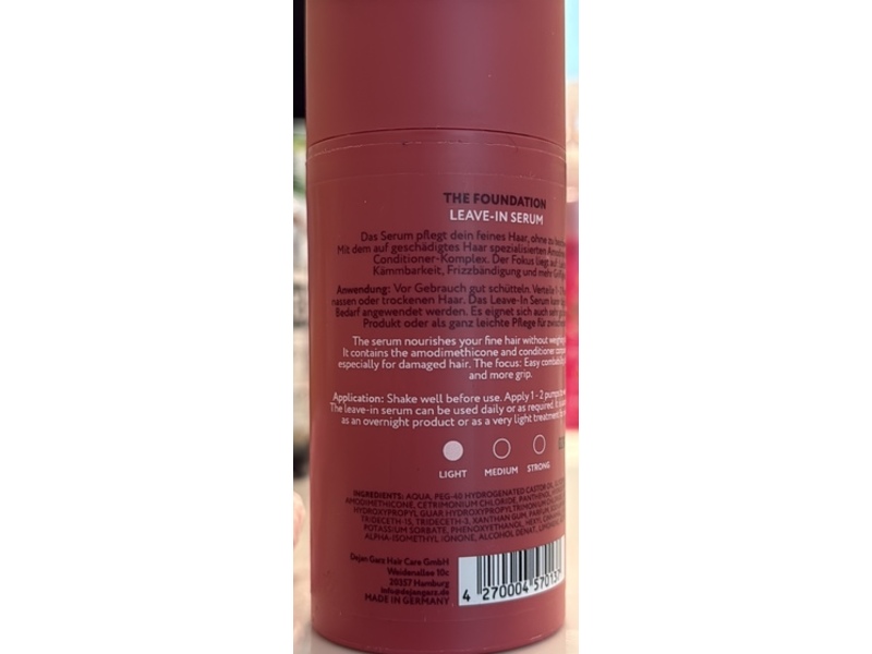 Dejan Garz The Foundation Leave-In Serum, Light, 3.3 fl oz/100 mL