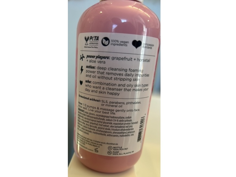 Pacifica Grapefruit Bubbles Gel-To-Foam Purifying Cleanser, 8 fl oz/236 mL