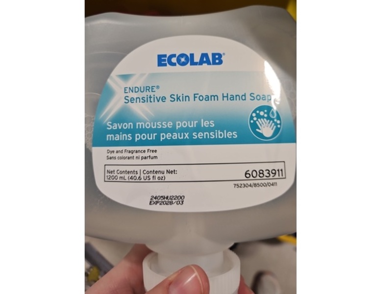 Ecolab Endure Sensitive Skin Foam Hand Soap, 40.6 fl oz/1200 mL