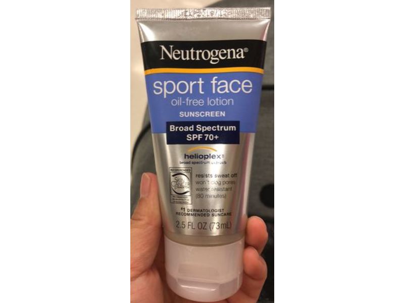 Neutrogena Sport Face Oil-Free Broad Spectrum Sunscreen Lotion, SPF 70+, 2.5 fl oz/73 mL