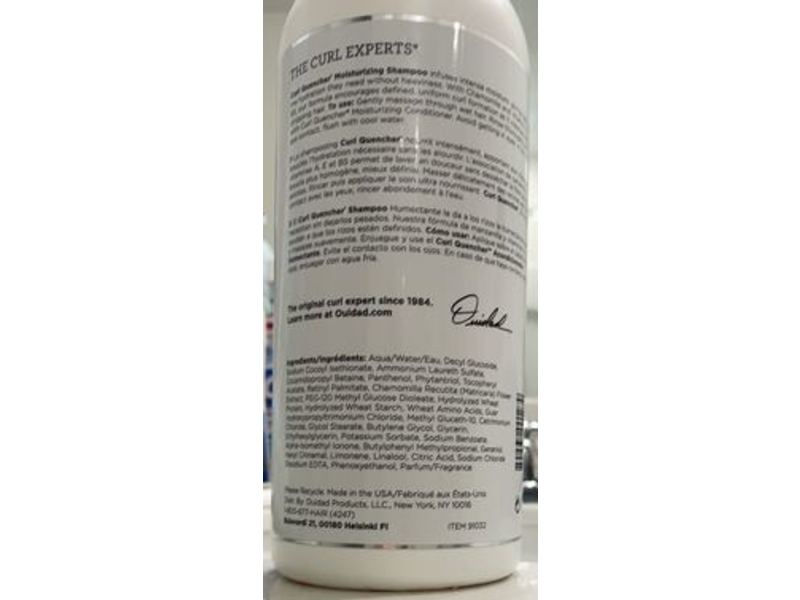 Ouidad Curl Quencher Moisturizing Shampoo, 33.8 fl oz/1 L