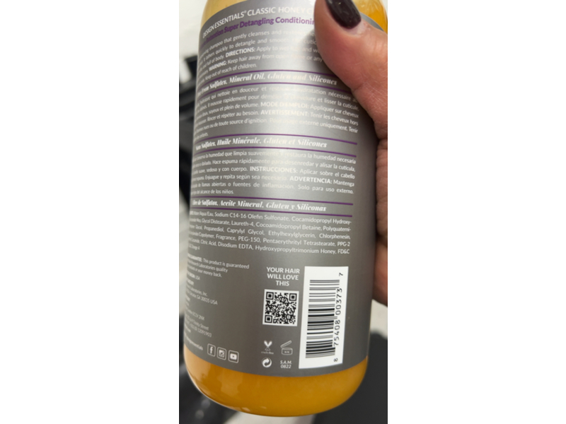 Design Essentials Moisture Retention Super Detangling Conditioning Shampoo, Honey Creme, 32 fl oz/946 mL