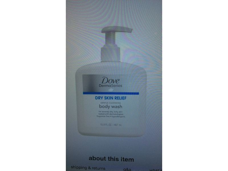 Dove DermaSeries Dry Skin Relief Gentle Body Wash, 15.8 fl oz/467 mL
