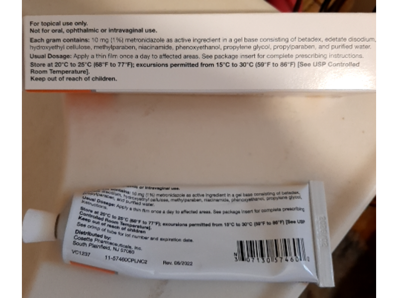 Metronidazole Gel 1%, 60 g, Cosette (Rx)