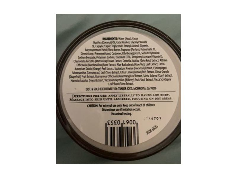 Trader Joe's Body Butter With Moisturizing Shea Butter, Warm Vanilla, 8 oz/227 g