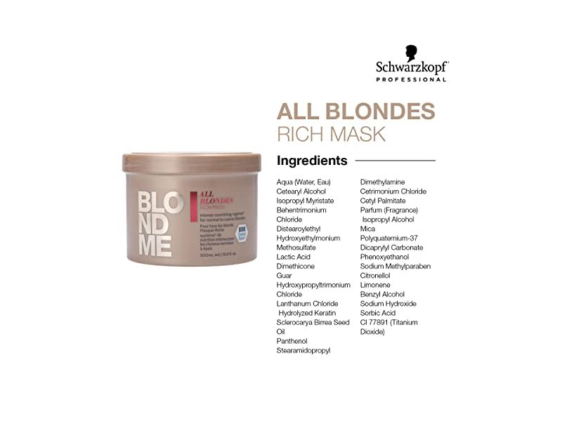 Schwarzkopf Blond Me All Blondes Rich Mask, 6.7 fl oz/200 mL