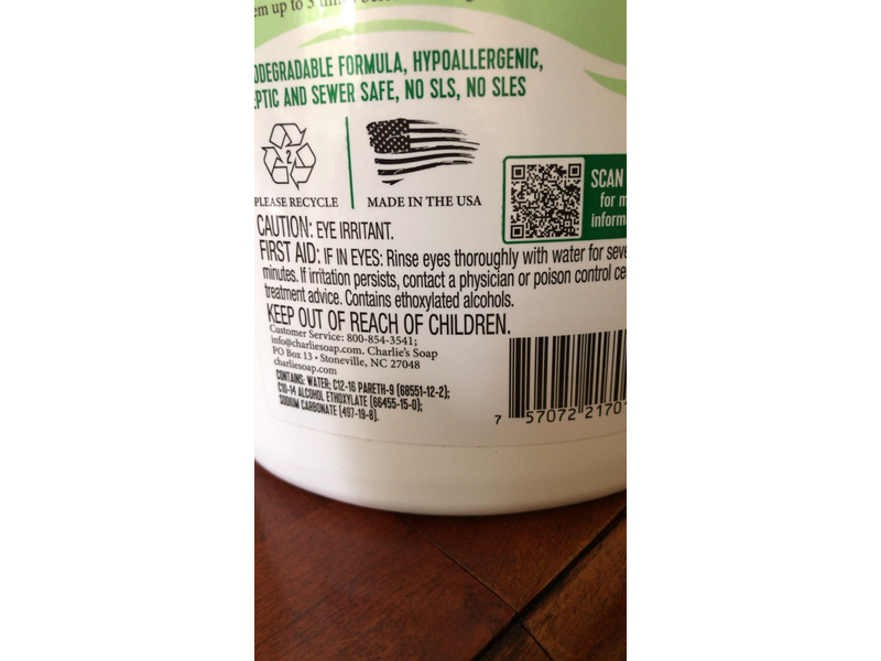 Charlie’s Soap Laundry Liquid, 100 Loads, 75 fl oz/2.22 L