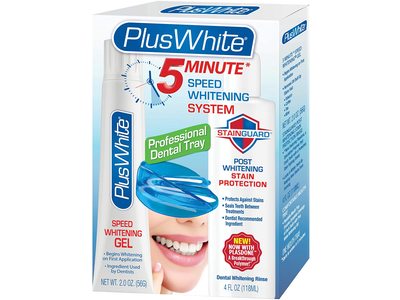 Plus White 5 Minute Premier Teeth Whitening System, Whitening Gel, 2 oz/56 g, Rinse, 4 fl oz/118 mL