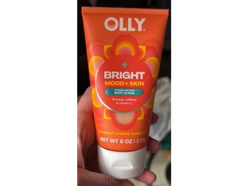Olly Bright Mood + Skin Body Scrub, Radiant Citrus Currant, 6 oz.170 g
