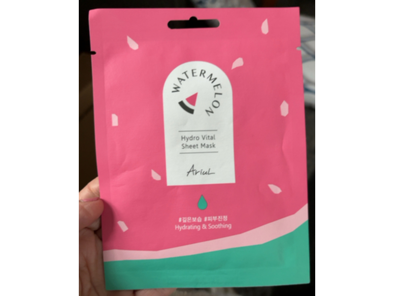Ariul Hydro Vital Sheet Mask, Watermelon, 0.77 fl oz/23 mL