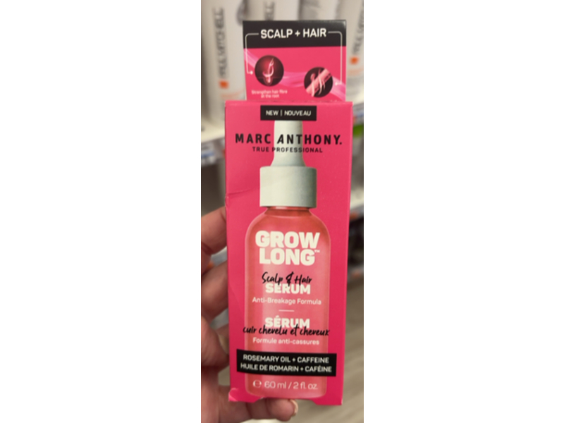 Marc Anthony Grow Long Scalp & Hair Serum, Rosemary Oil + Caffeine, 2 fl oz/60 mL