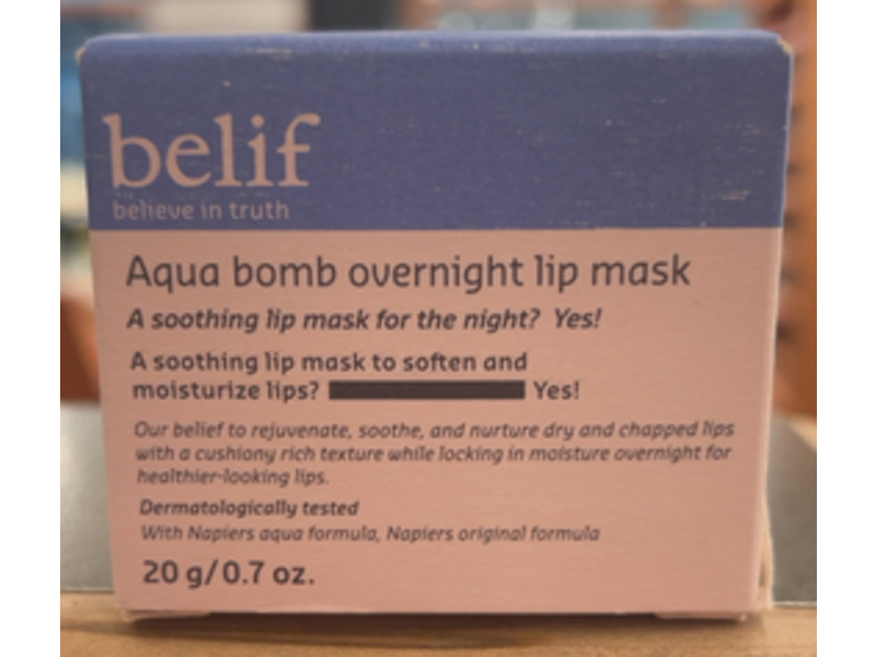 Belif Aqua Bomb Overnight Lip Mask, 0.7 oz/20 g