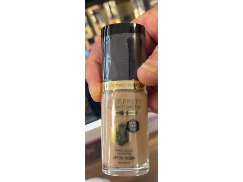 Max Factor Facefinity All Day Flawless 3 In 1 Foundation, SPF 20, 55 Beige, 1 fl oz/30 mL