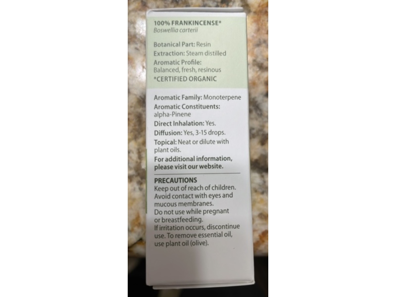 Pranarom Frankincense Essential Oil, 0.68 fl oz/2 mL