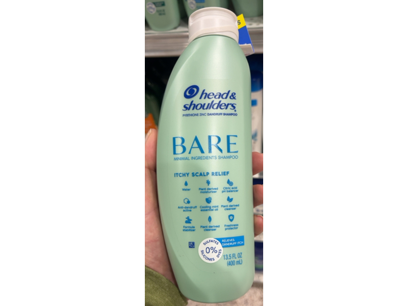 Head & Shoulders Bare Itchy Scalp Relief Dandruff Shampoo,13.5 fl oz/400 mL